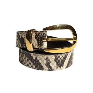 Python snake skin leather belt